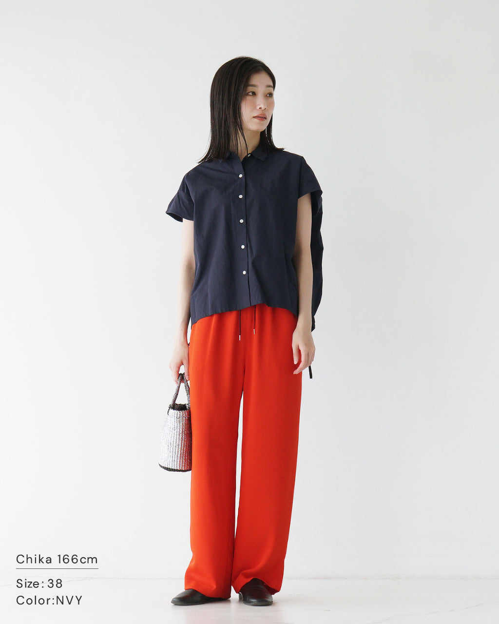 \早得24時間限定ポイント10倍/nicholson&nicholson ニコルソン アンド ニコルソン フレンチスリーブシャツ TENDER-W バックギャザー ブラウス 日本製 【送料無料】