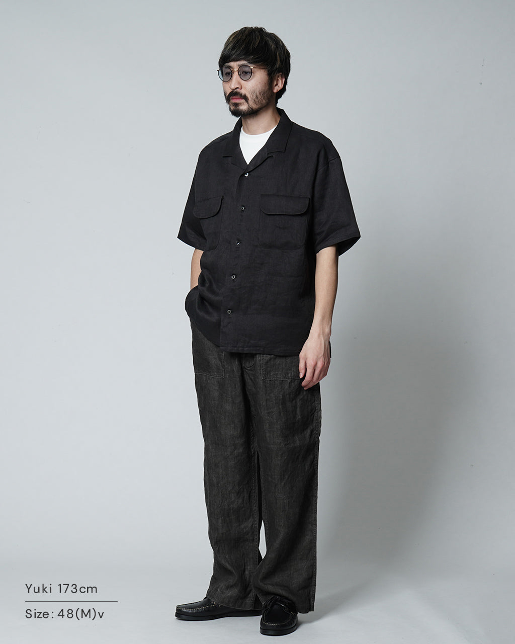 Nigel Cabourn ナイジェル・ケーボン オープンカラー シャツ リネンツイル OPEN COLLAR SHIRT LINEN TWILL フラップポケット 半袖 シャツ 80480011005 【送料無料】 【クーポン対象外】