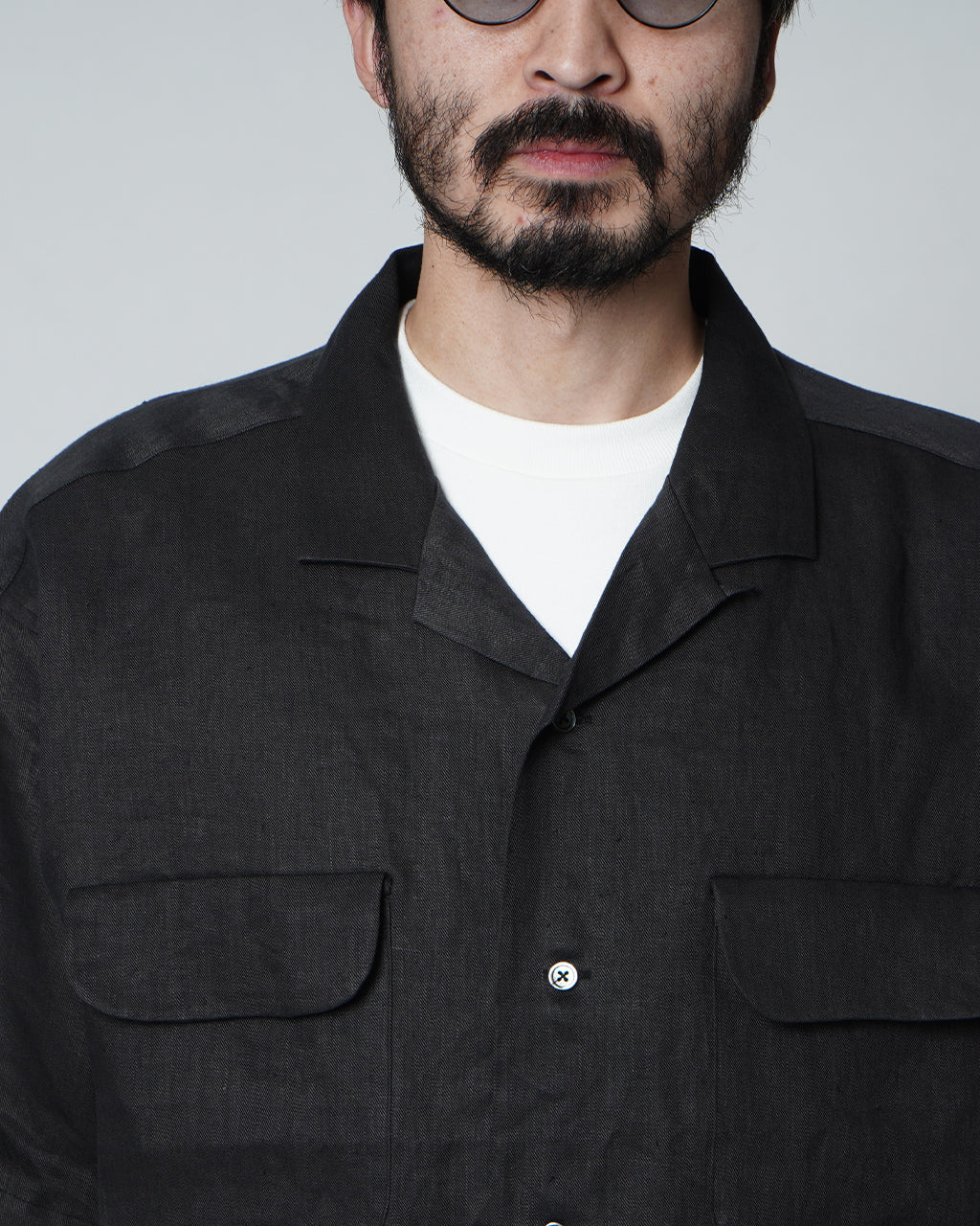 Nigel Cabourn ナイジェル・ケーボン オープンカラー シャツ リネンツイル OPEN COLLAR SHIRT LINEN TWILL フラップポケット 半袖 シャツ 80480011005 【送料無料】 【クーポン対象外】