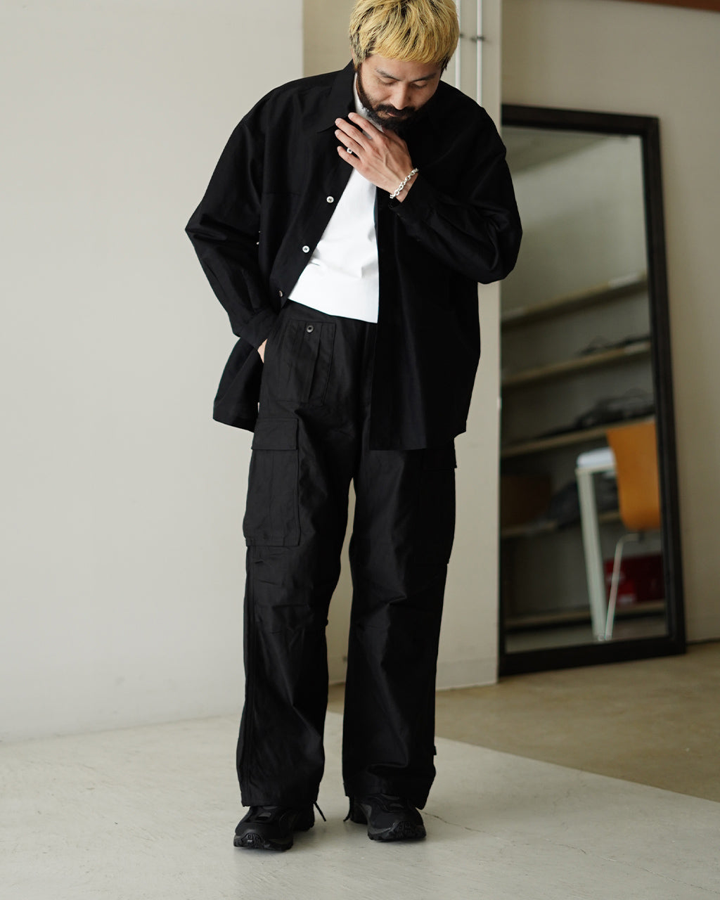 Nigel Cabourn ARMY CARGO PANT BLACK 80510050112