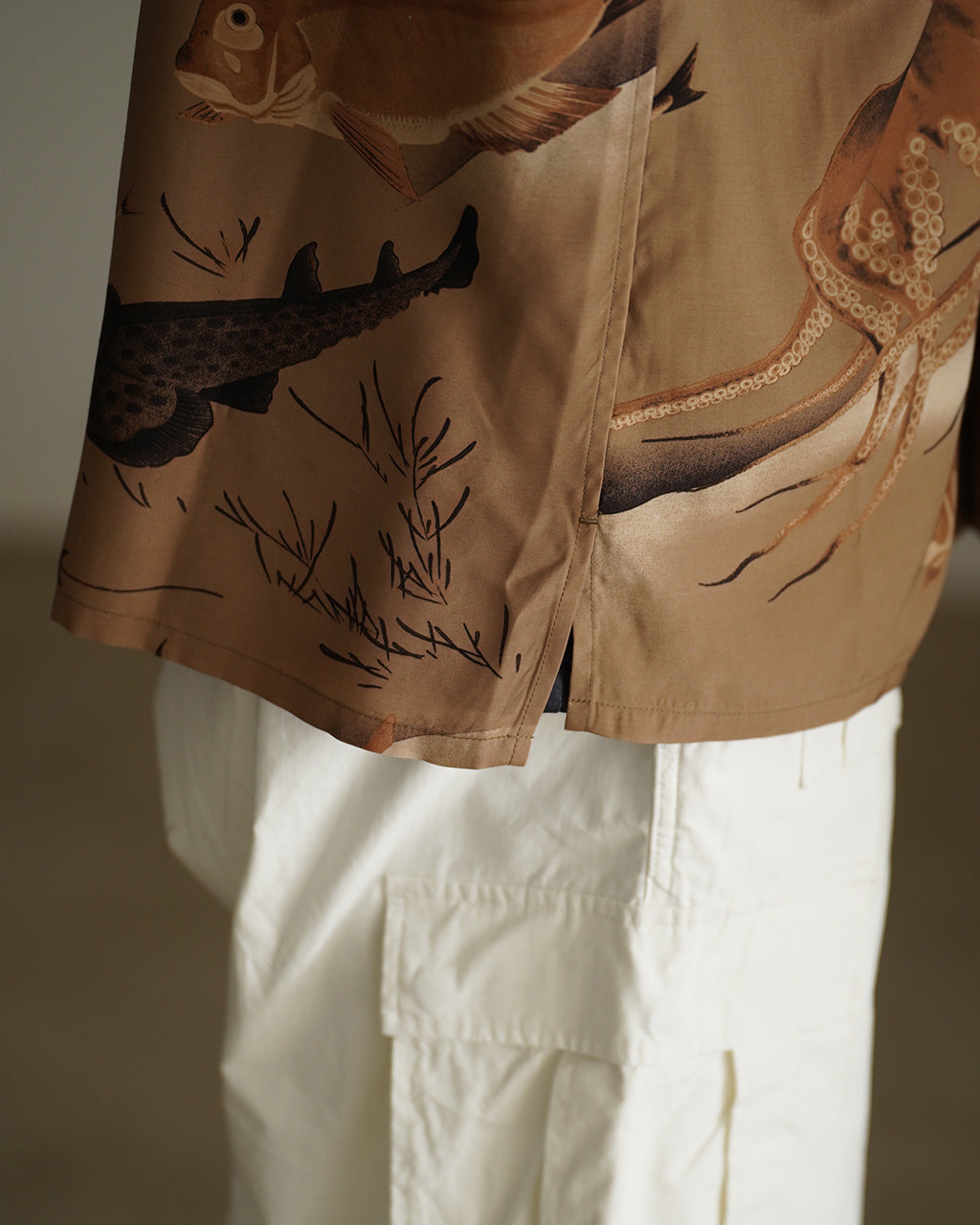 Nigel Cabourn ナイジェル・ケーボン ALOHA SHIRT GYOGUN アロハシャツ ギョグン 魚群 | Crouka(クローカ)