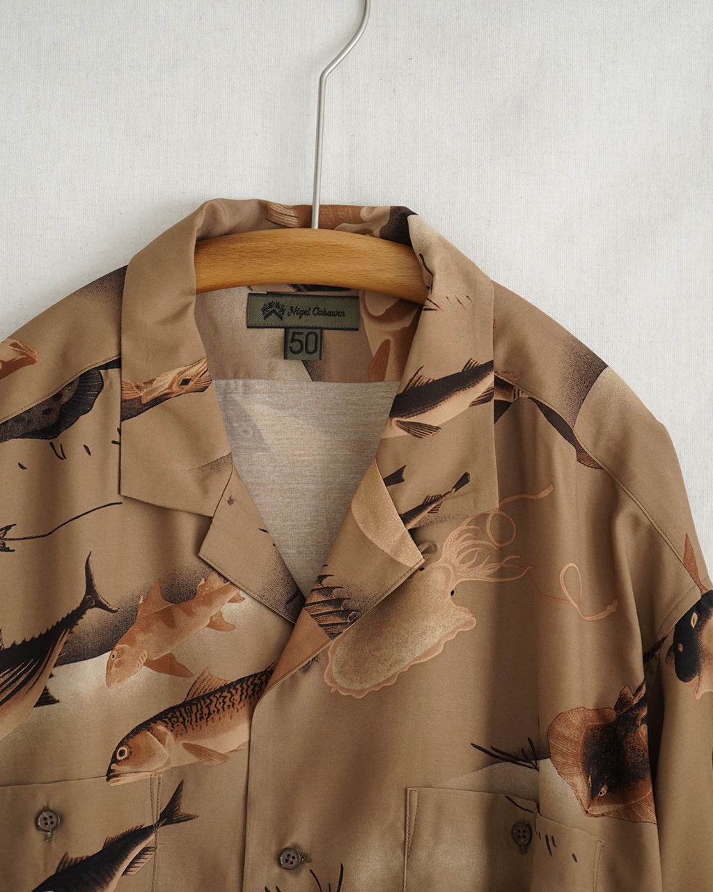 Nigel Cabourn ナイジェル・ケーボン ALOHA SHIRT GYOGUN アロハシャツ ギョグン 魚群 | Crouka(クローカ)