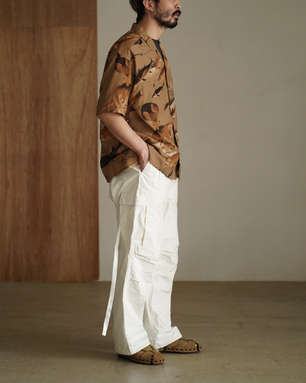 Nigel Cabourn ナイジェル・ケーボン ALOHA SHIRT GYOGUN アロハシャツ ギョグン 魚群 | Crouka(クローカ)