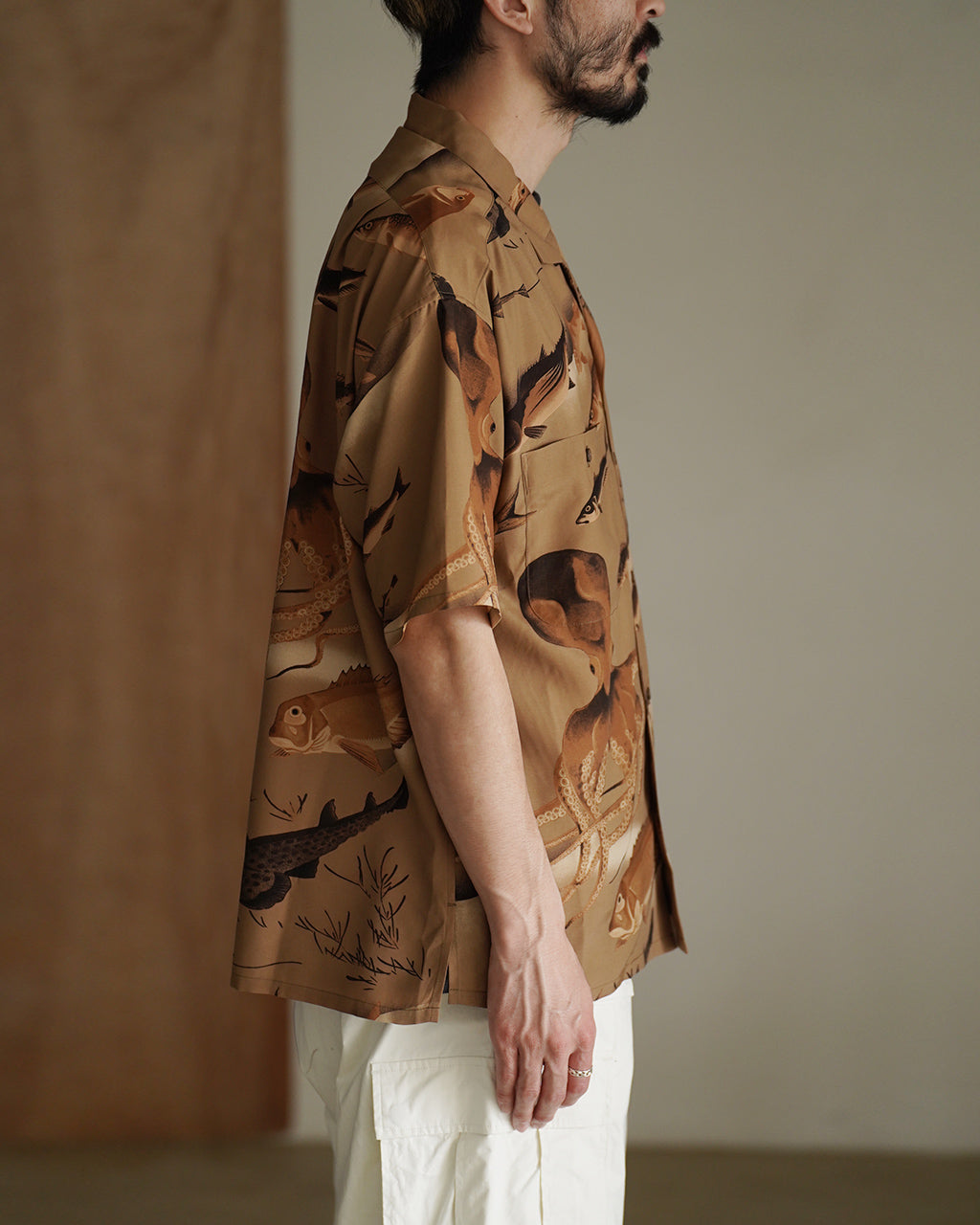 Nigel Cabourn ナイジェル・ケーボン ALOHA SHIRT GYOGUN アロハシャツ ギョグン 魚群 | Crouka(クローカ)