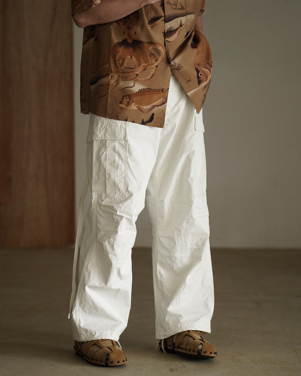 Nigel Cabourn ARMY CARGO PANT RIPSTOP PIGMENT カーゴパンツ リップストップ ホワイト|Crouka(クローカ)