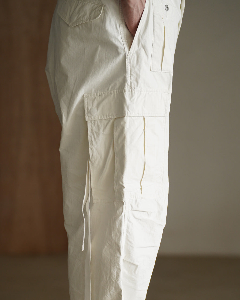 Nigel Cabourn ARMY CARGO PANT RIPSTOP PIGMENT カーゴパンツ リップストップ ホワイト|Crouka(クローカ)
