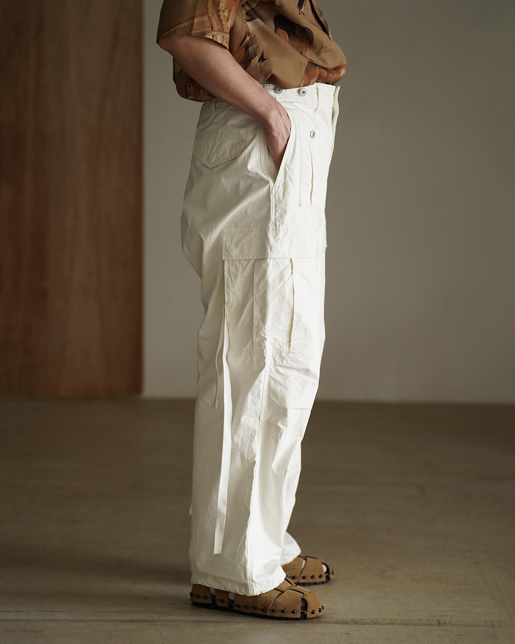 Nigel Cabourn ARMY CARGO PANT RIPSTOP PIGMENT カーゴパンツ リップストップ ホワイト|Crouka(クローカ)