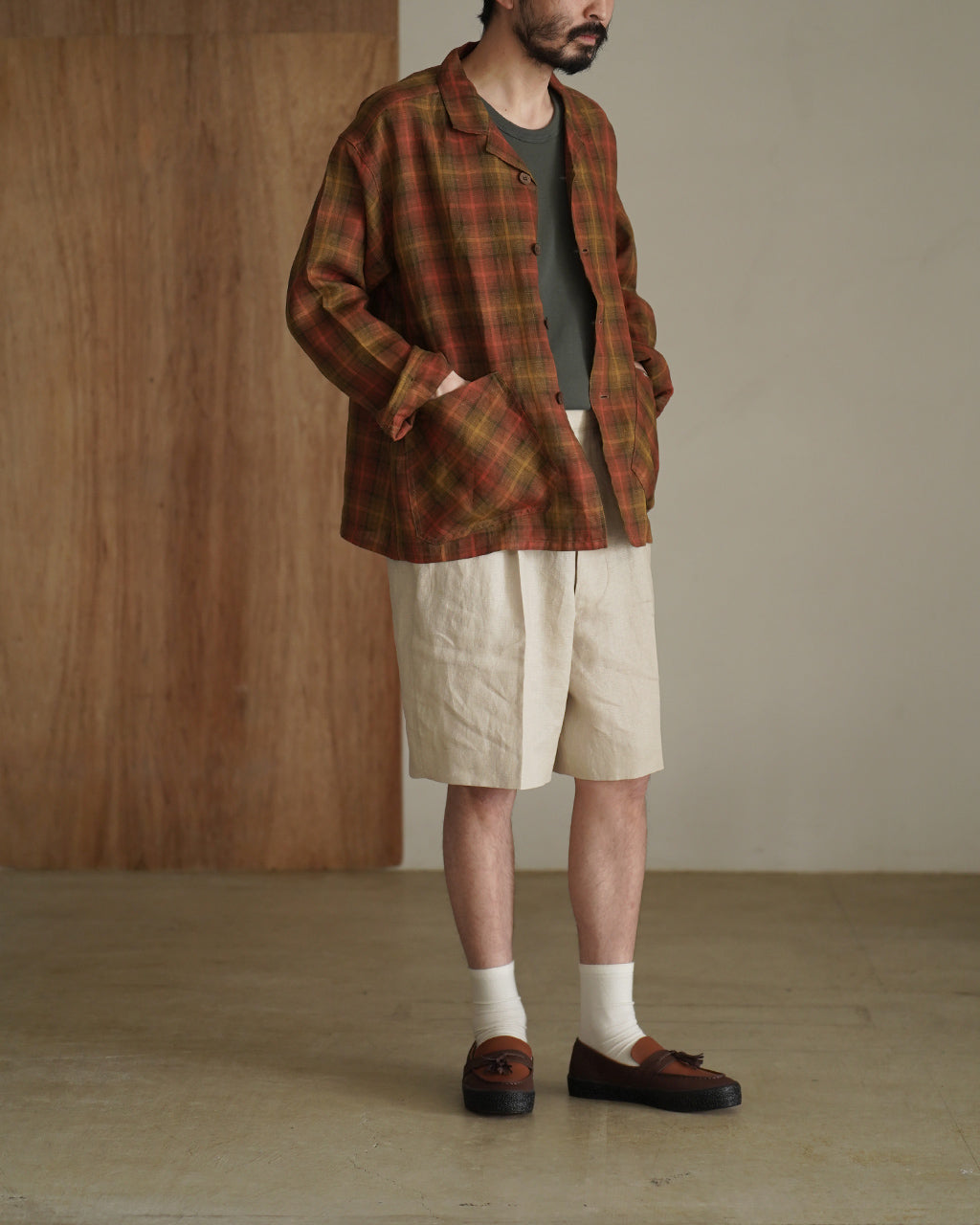 Nigel Cabourn FRENCH CHORE JACKET HEMP CHECK フレンチ チョアジャケット ヘンプ チェック|Crouka(クローカ)