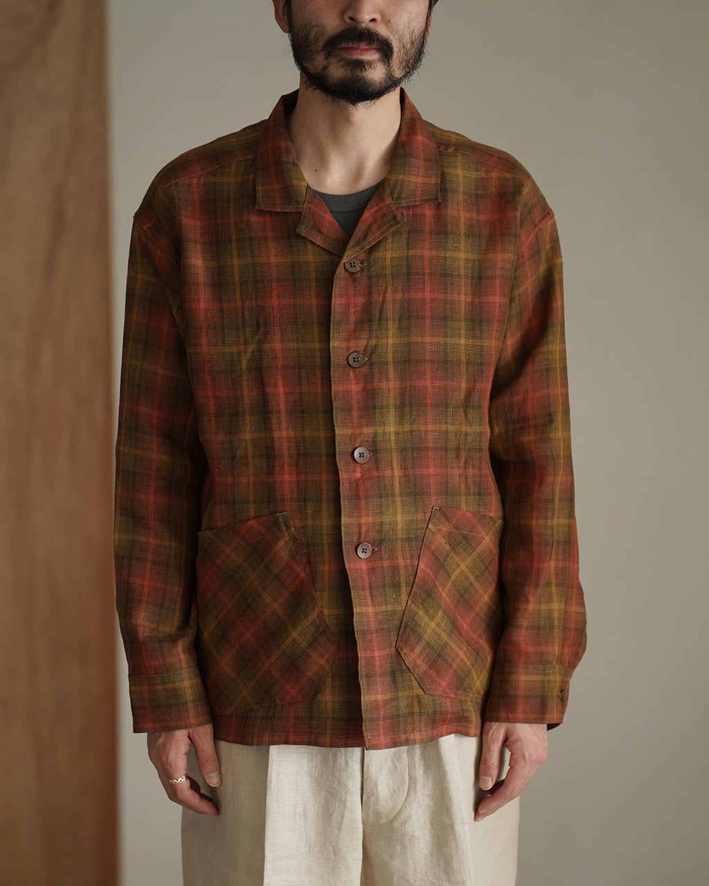 Nigel Cabourn FRENCH CHORE JACKET HEMP CHECK フレンチ チョアジャケット ヘンプ チェック|Crouka(クローカ)