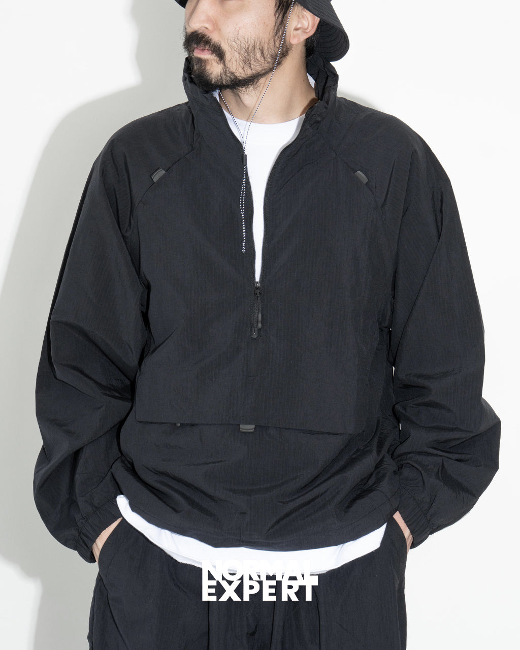 【SALE!20%OFF】300 BLOUSON ハーフジップ ブルゾン アノラック プルオーバー アウター リップストップナイロン 撥水 軽量 NEX24-J01