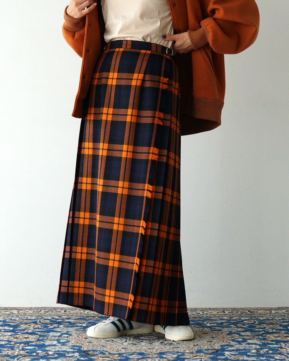 O'NEIL OF DUBLIN オニールオブダブリン【Crouka別注色】ウーステッド ウール イージー マキシ キルト スカート WORSTED WOOL EASY MAXI KILT 5093W【送料無料】
