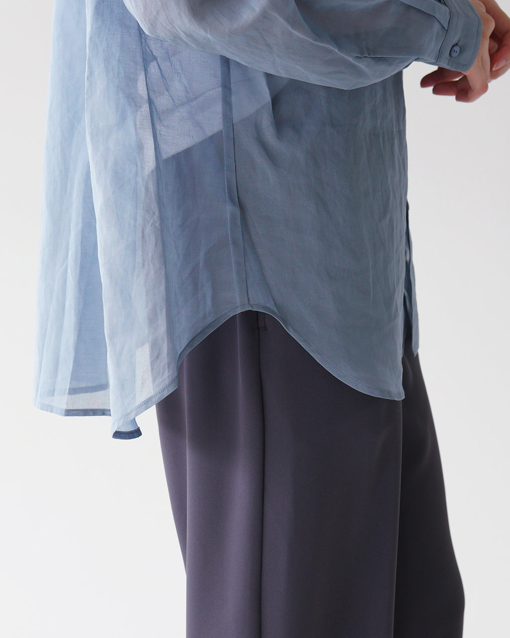 ORCIVAL オーシバル シアー バンド カラー シャツ Cotton Voile Band Collar Shirt ブザムシャツ 長袖 透け感 コットンボイル OR-B0270 VOM【送料無料】