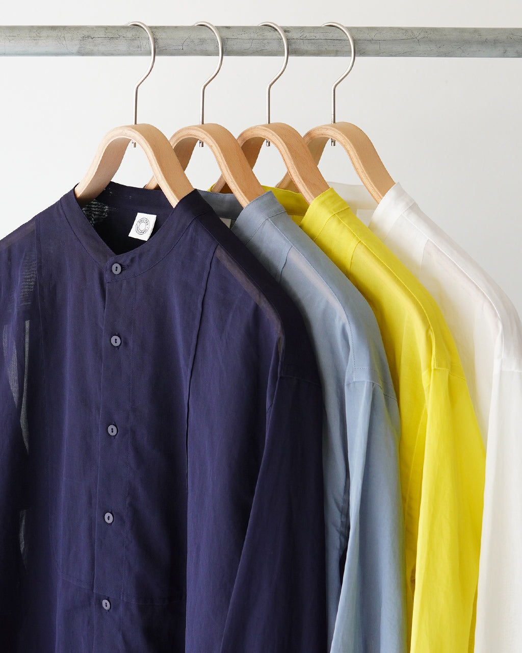 ORCIVAL オーシバル シアー バンド カラー シャツ Cotton Voile Band Collar Shirt ブザムシャツ 長袖 透け感 コットンボイル OR-B0270 VOM【送料無料】