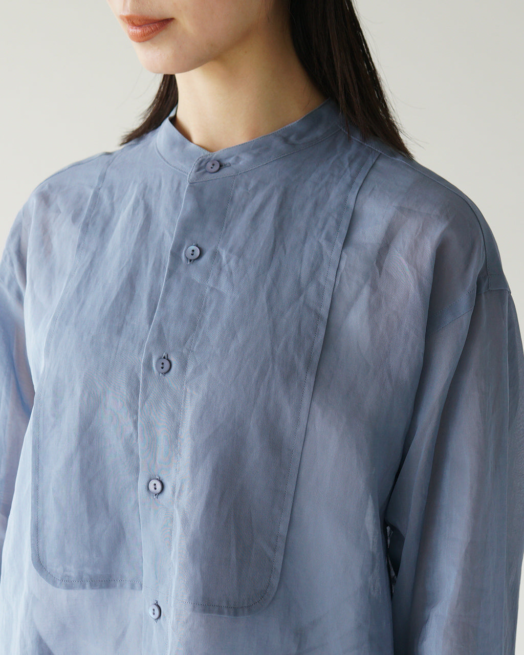 ORCIVAL オーシバル シアー バンド カラー シャツ Cotton Voile Band Collar Shirt ブザムシャツ 長袖 透け感 コットンボイル OR-B0270 VOM【送料無料】
