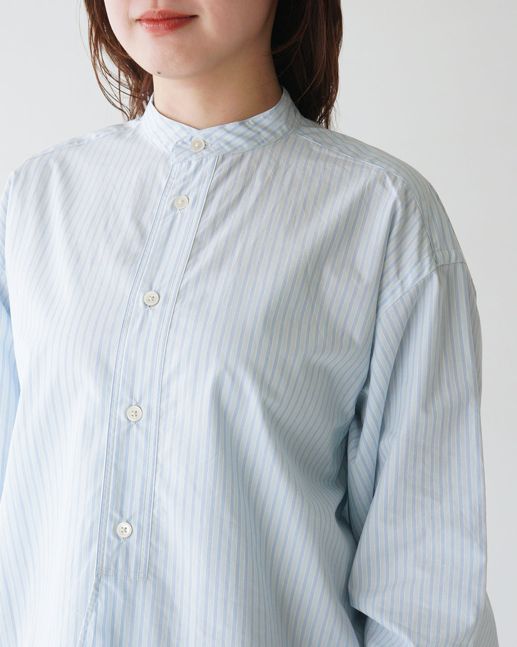\GW限定!クーポン10%OFF/ORCIVAL オーシバル バンドカラーシャツ Typewriter Band Collar Shirt 長袖 オーバーサイズ コットンタイプライター OR-B0273 TYS【送料無料】