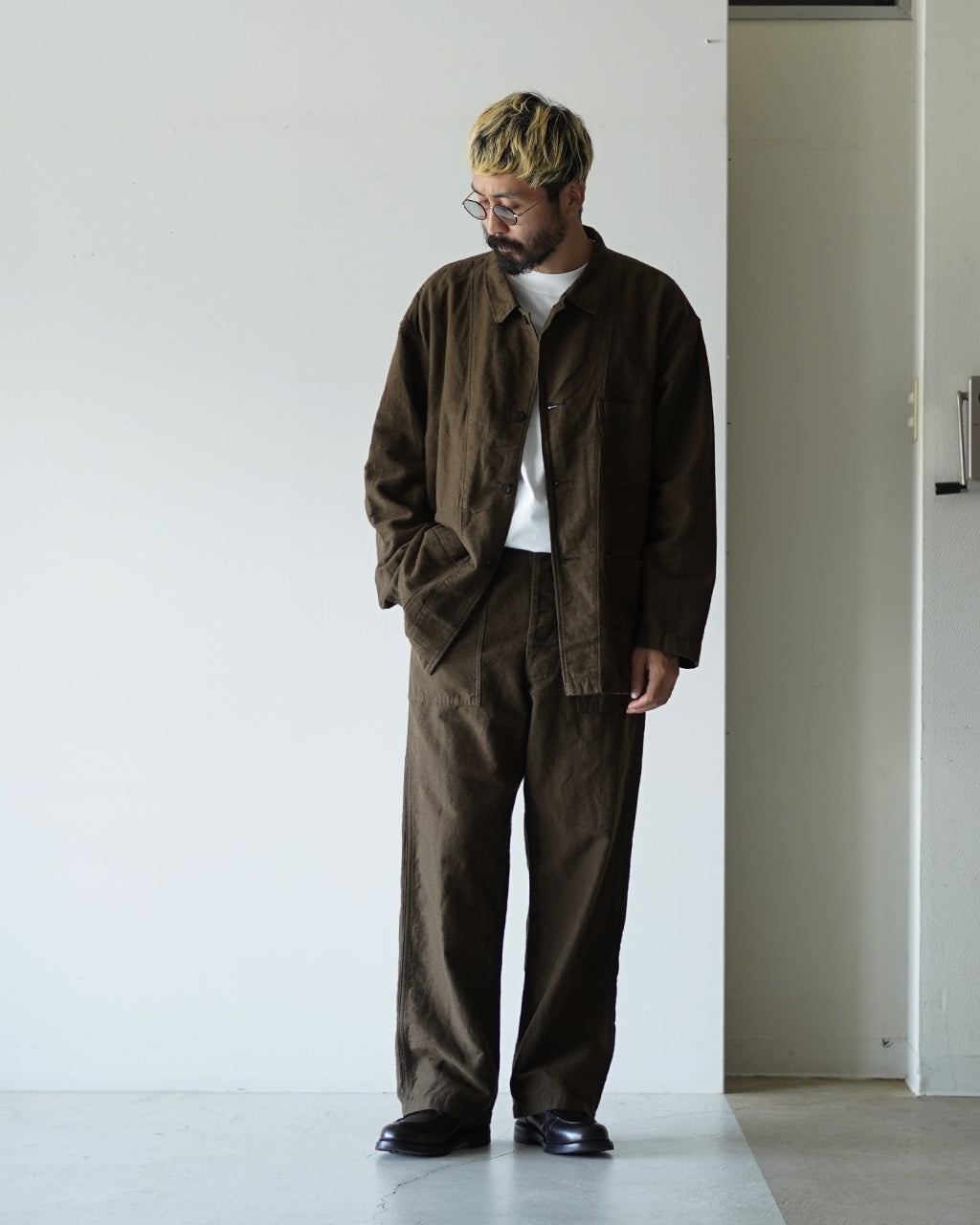 RELAX FIT COTTON LINEN MOLESKIN FATIGUE PANTS 01-5104