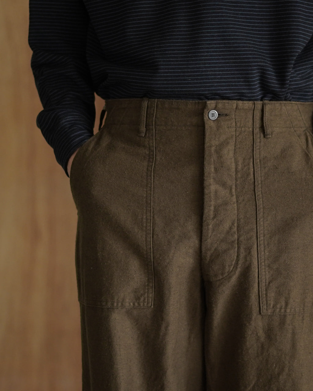 RELAX FIT COTTON LINEN MOLESKIN FATIGUE PANTS 01-5104