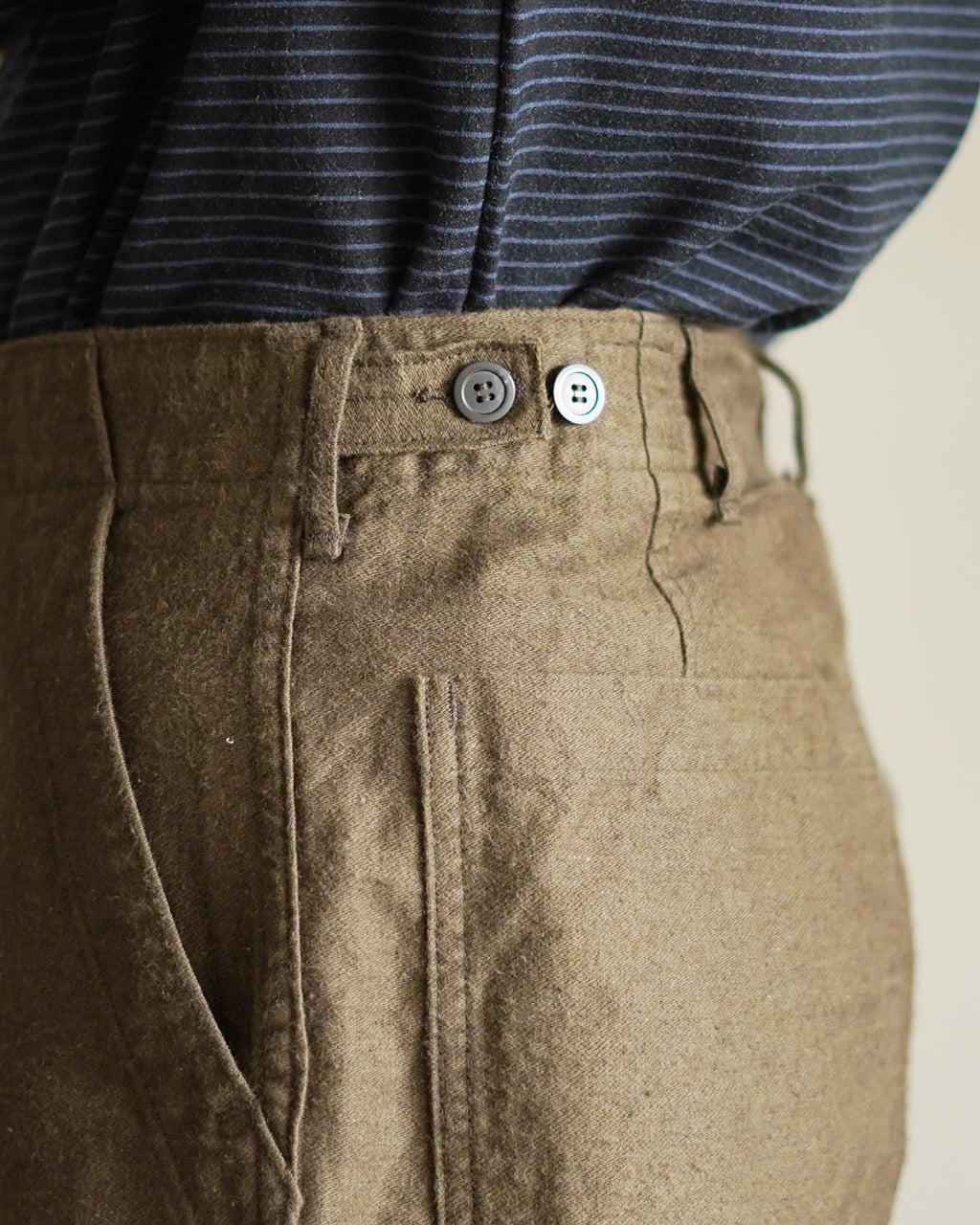 RELAX FIT COTTON LINEN MOLESKIN FATIGUE PANTS 01-5104