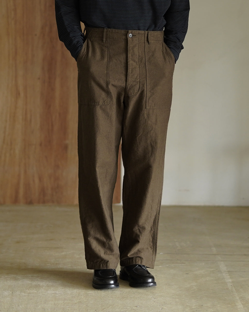 RELAX FIT COTTON LINEN MOLESKIN FATIGUE PANTS 01-5104