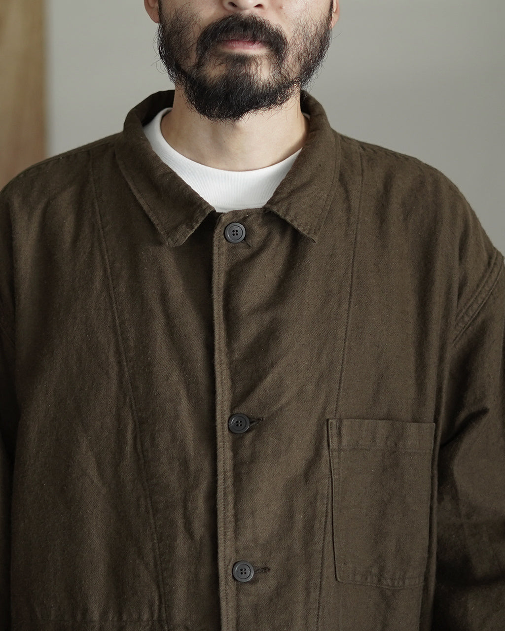 COTTON LINEN MOLESKIN RELAX FIT SIMPLE WORK JACKET 01-6061