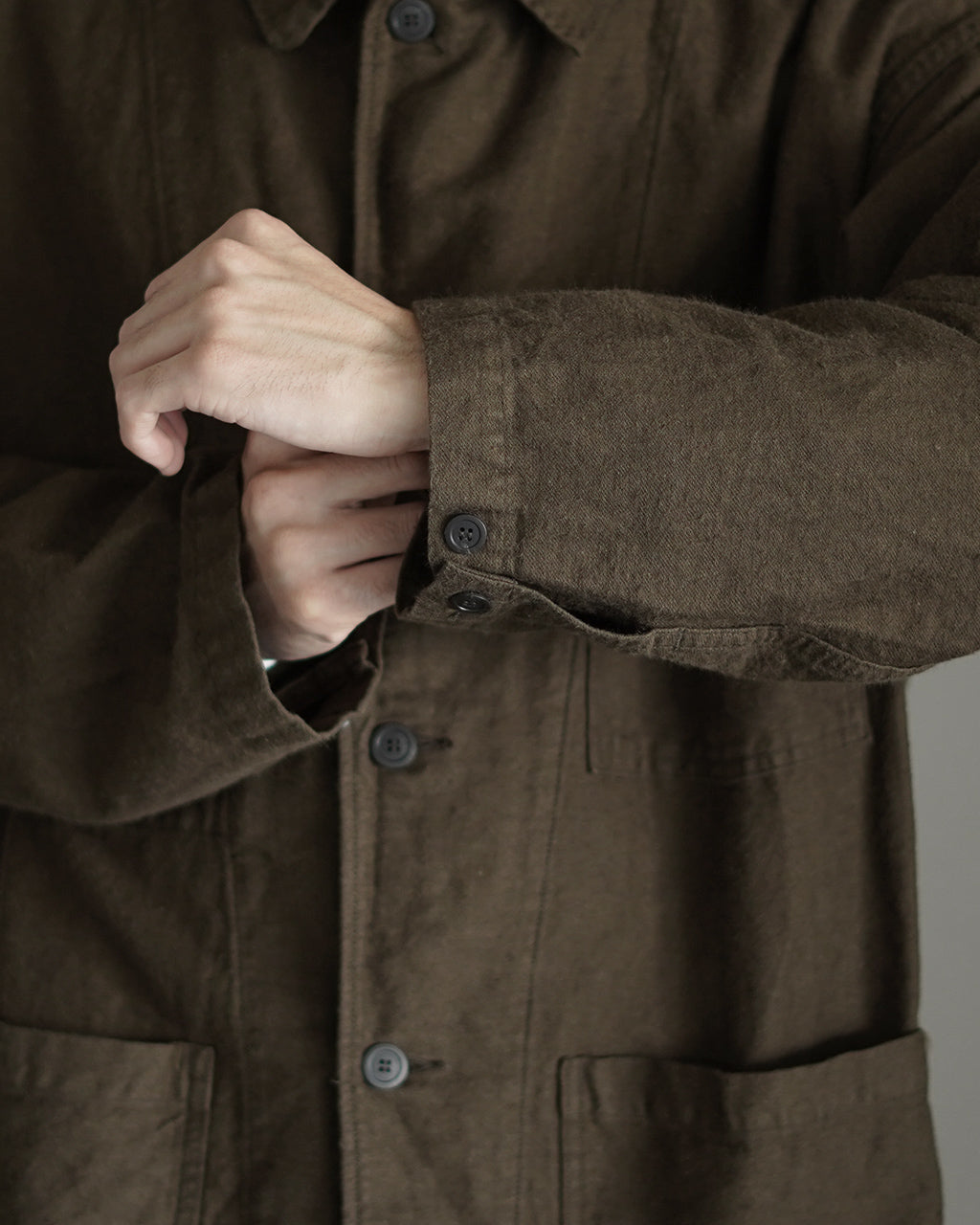 COTTON LINEN MOLESKIN RELAX FIT SIMPLE WORK JACKET 01-6061