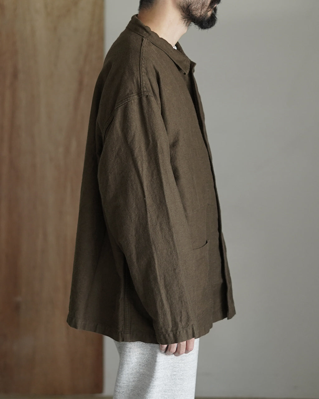 COTTON LINEN MOLESKIN RELAX FIT SIMPLE WORK JACKET 01-6061