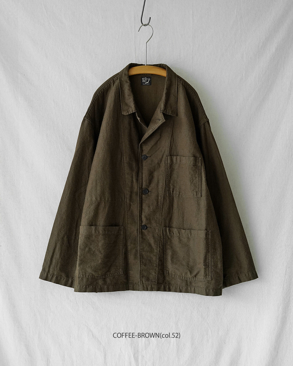 COTTON LINEN MOLESKIN RELAX FIT SIMPLE WORK JACKET 01-6061