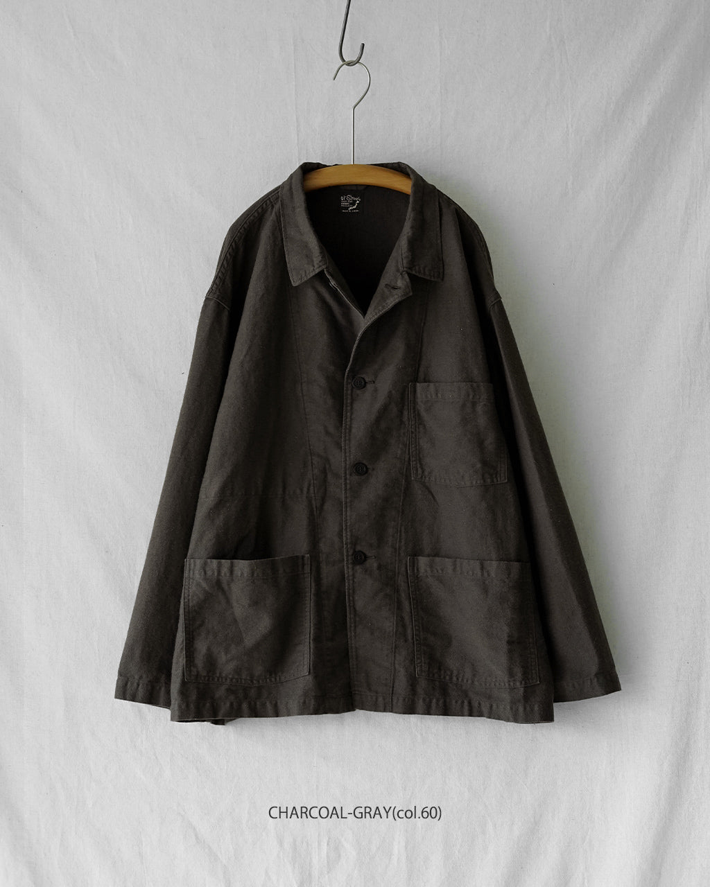 COTTON LINEN MOLESKIN RELAX FIT SIMPLE WORK JACKET 01-6061