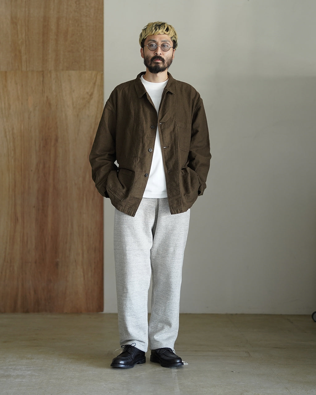COTTON LINEN MOLESKIN RELAX FIT SIMPLE WORK JACKET 01-6061