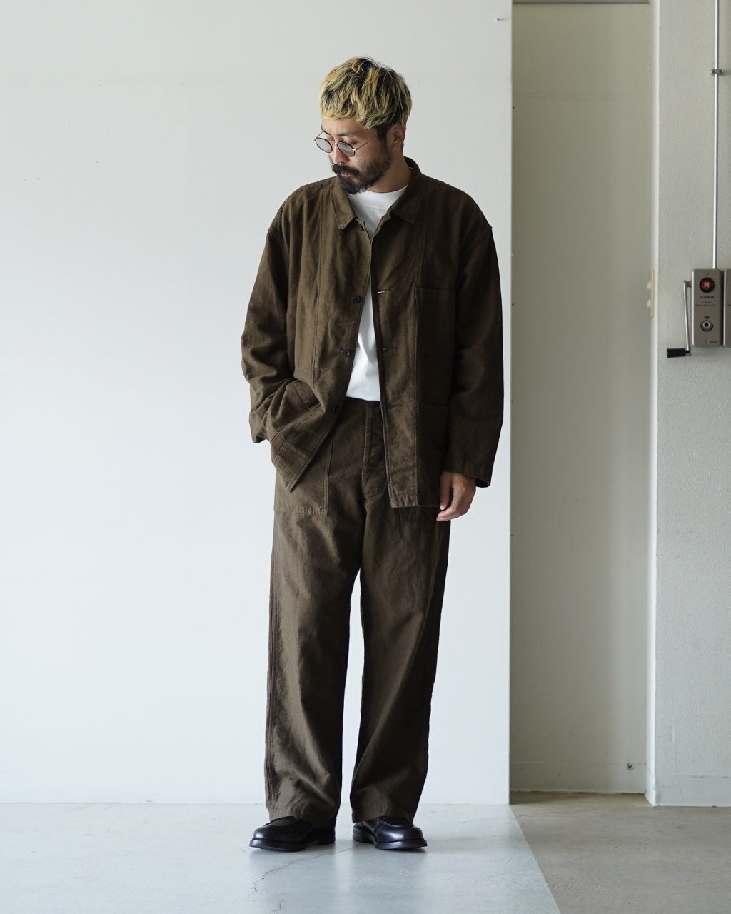 COTTON LINEN MOLESKIN RELAX FIT SIMPLE WORK JACKET 01-6061