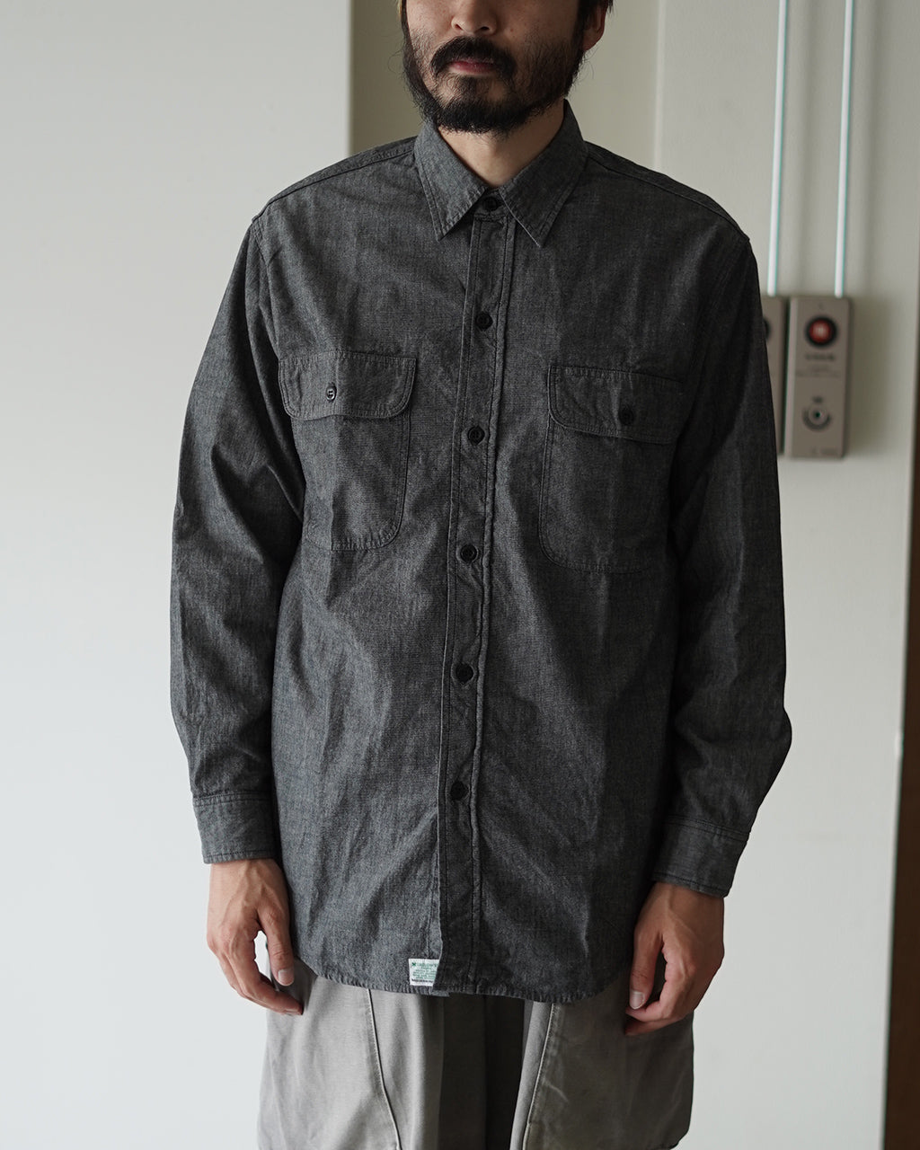 BLACK CHAMBRAY WORK SHIRT 01-8064-61