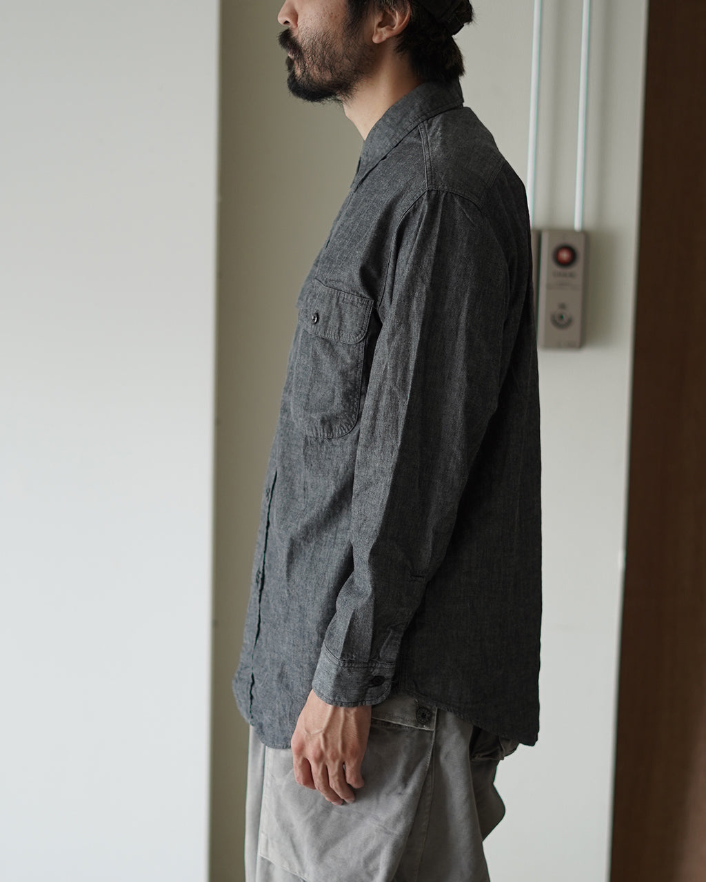 BLACK CHAMBRAY WORK SHIRT 01-8064-61