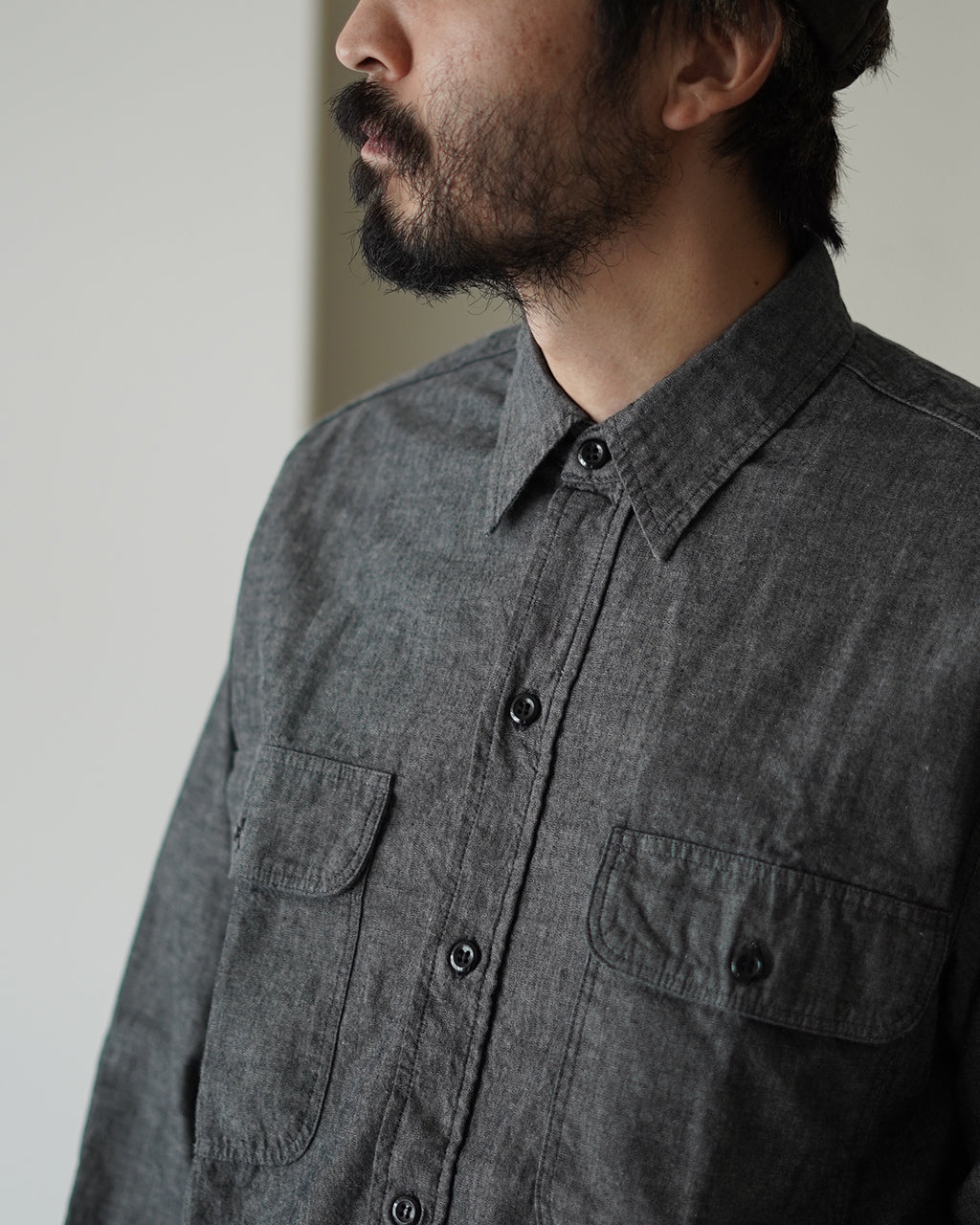 BLACK CHAMBRAY WORK SHIRT 01-8064-61