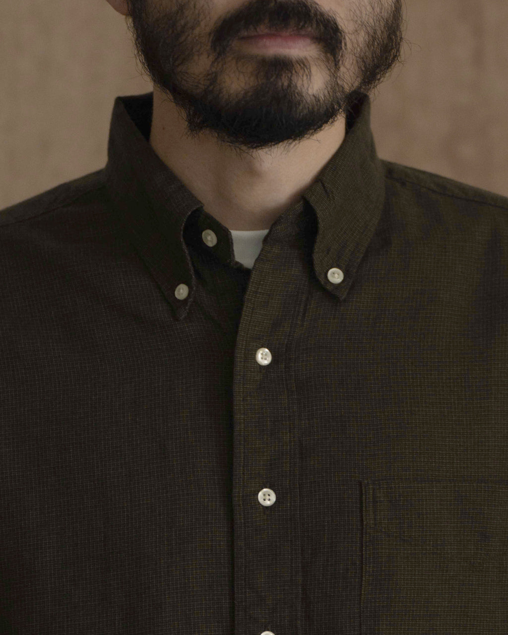 STANDARD BUTTON DOWN SHIRT SOFT SUBTLY BRUSHED MINI CHECK 01-8112