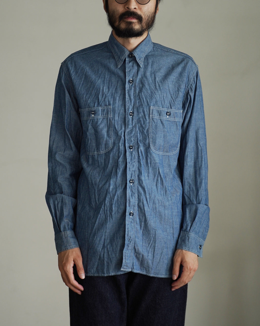 RELAX FIT CHAMBRAY WORK SHIRT 01-8270-84