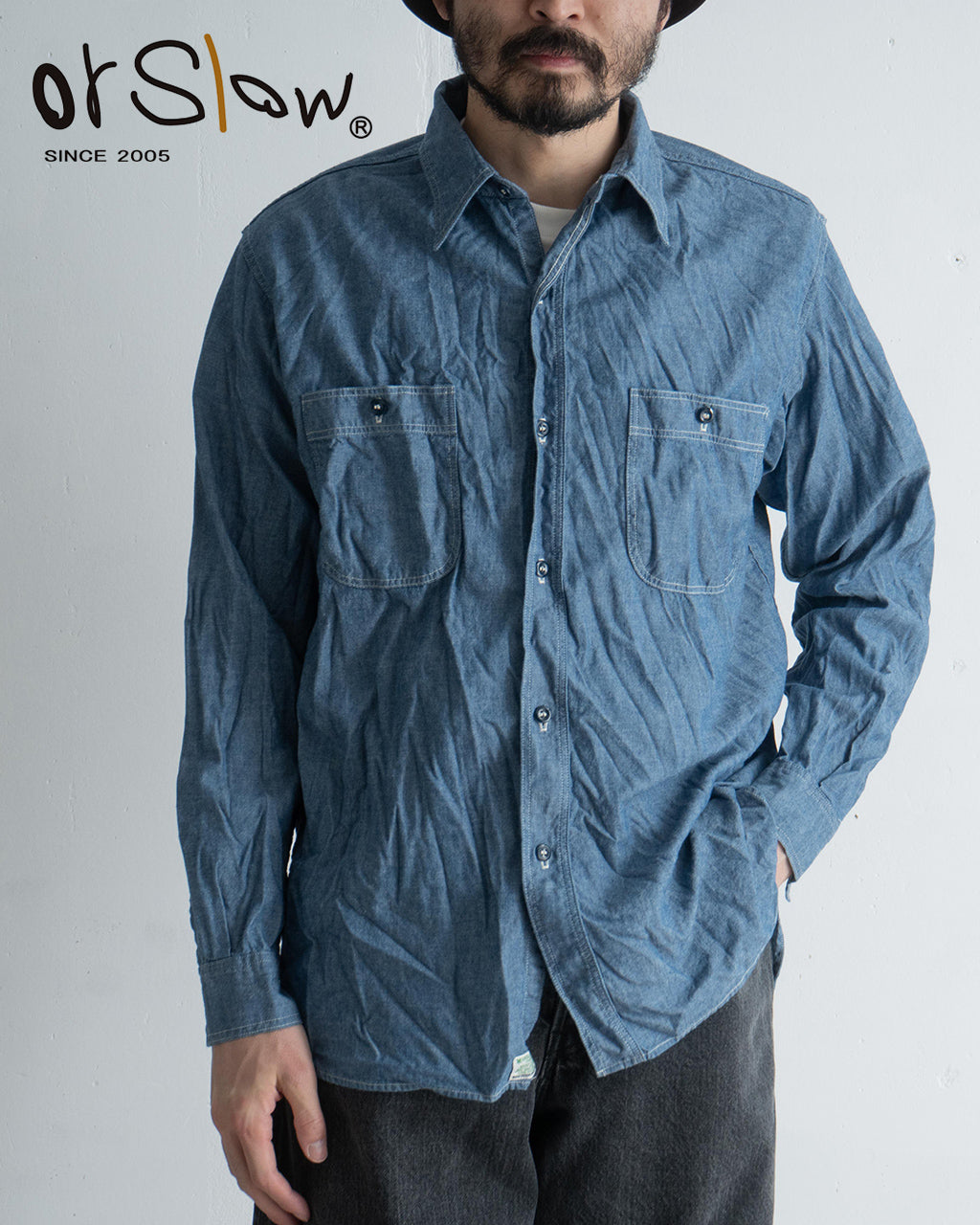 orSlow オアスロウ リラックスフィット シャンブレー ワークシャツ RELAX FIT CHAMBRAY WORK SHIRT 長袖 レギュラーカラー 01-8270-84 【クーポン対象外】【送料無料】