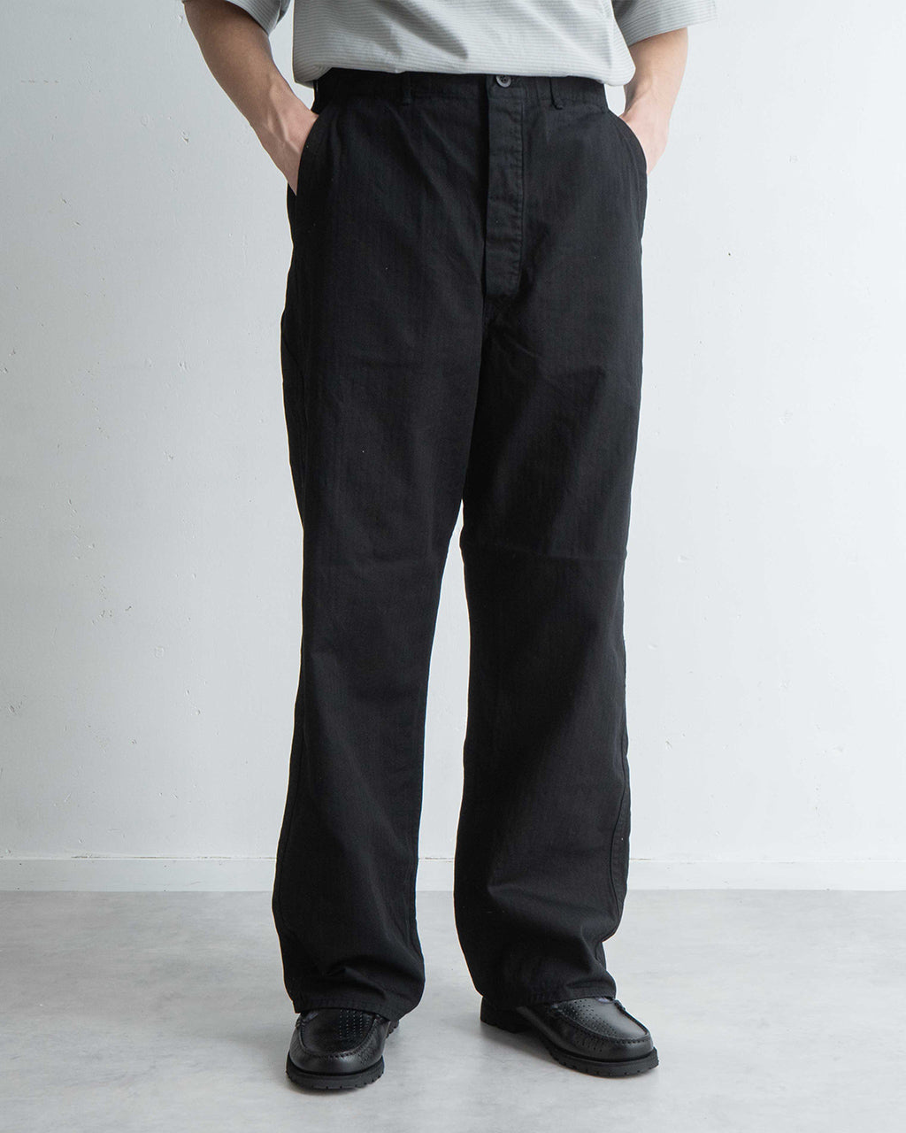 フレンチワークパンツ ワイドフィット WIDE FIT FRENCH WORK PANTS ヘリンボーン 03-5011