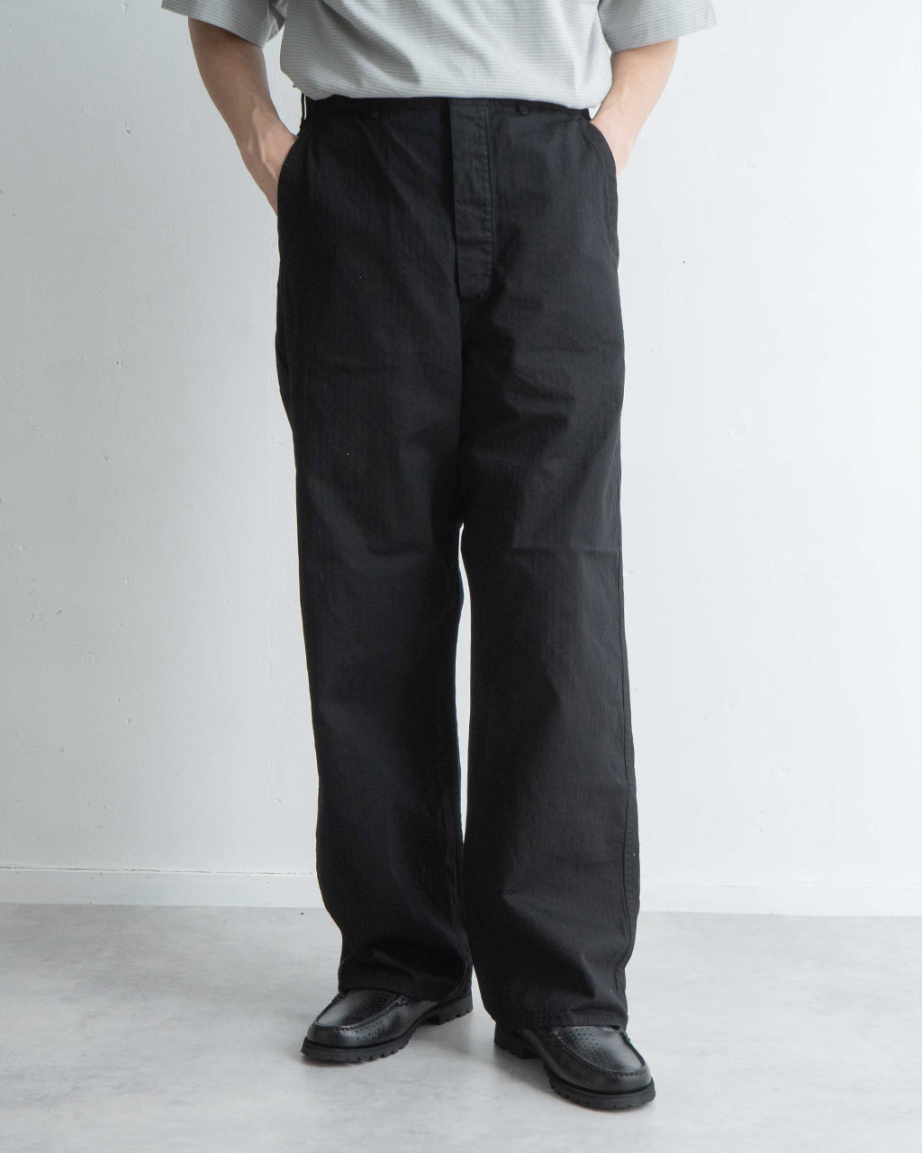 フレンチワークパンツ ワイドフィット WIDE FIT FRENCH WORK PANTS ヘリンボーン 03-5011