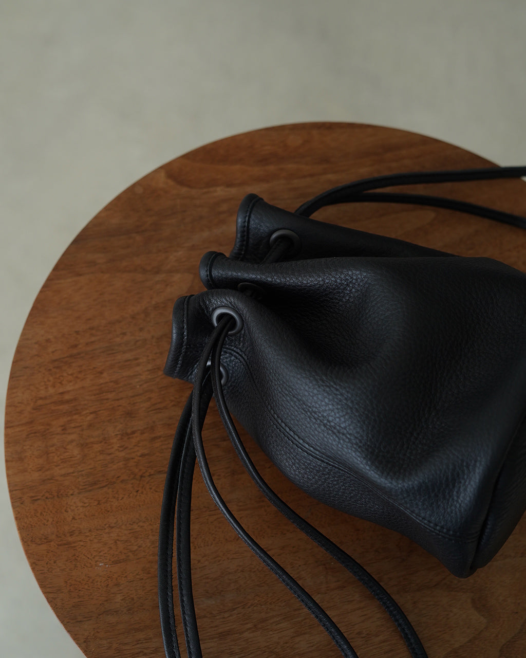 LEATHER CINCH POUCH CRAFTED IN JAPAN 03-035-L61