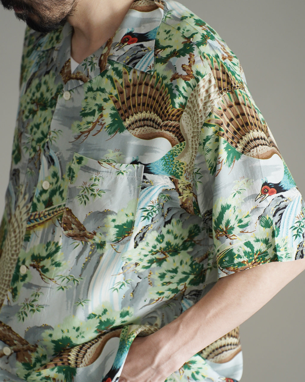PEACOCK GARDEN HAWAIIAN SHIRT 01-8158