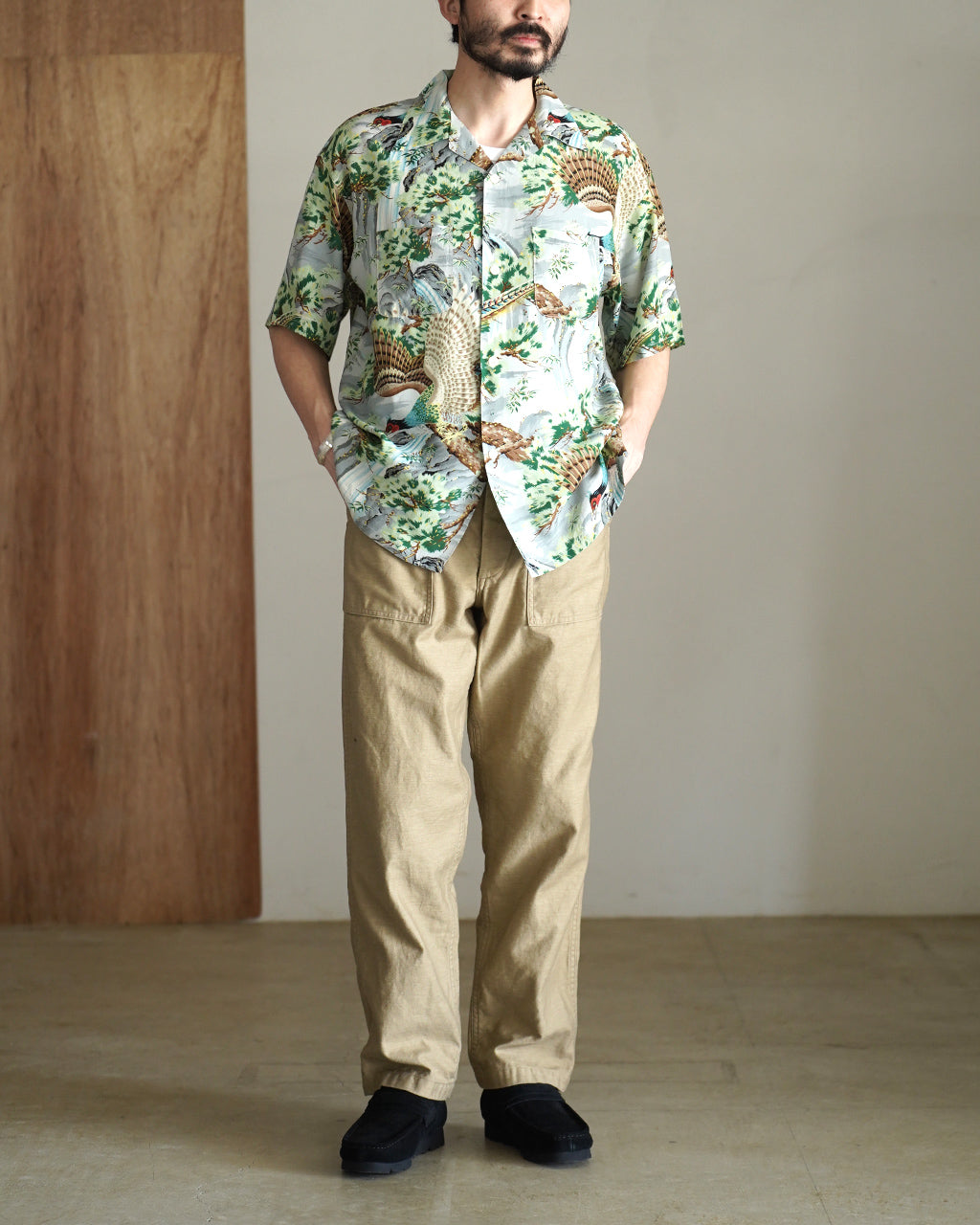 PEACOCK GARDEN HAWAIIAN SHIRT 01-8158