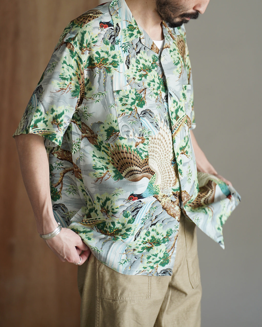 PEACOCK GARDEN HAWAIIAN SHIRT 01-8158