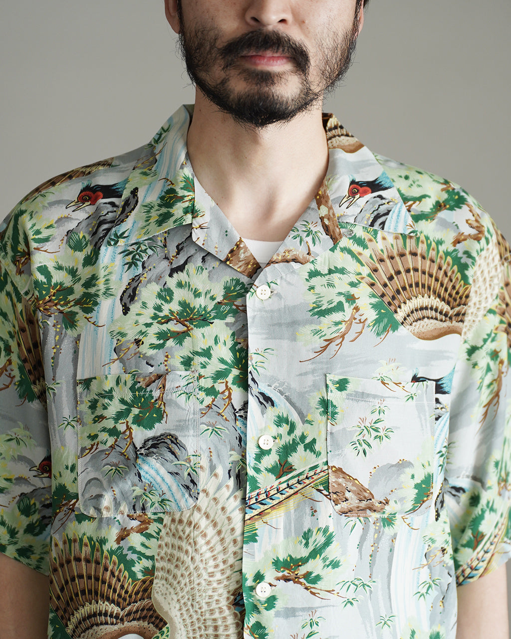 PEACOCK GARDEN HAWAIIAN SHIRT 01-8158