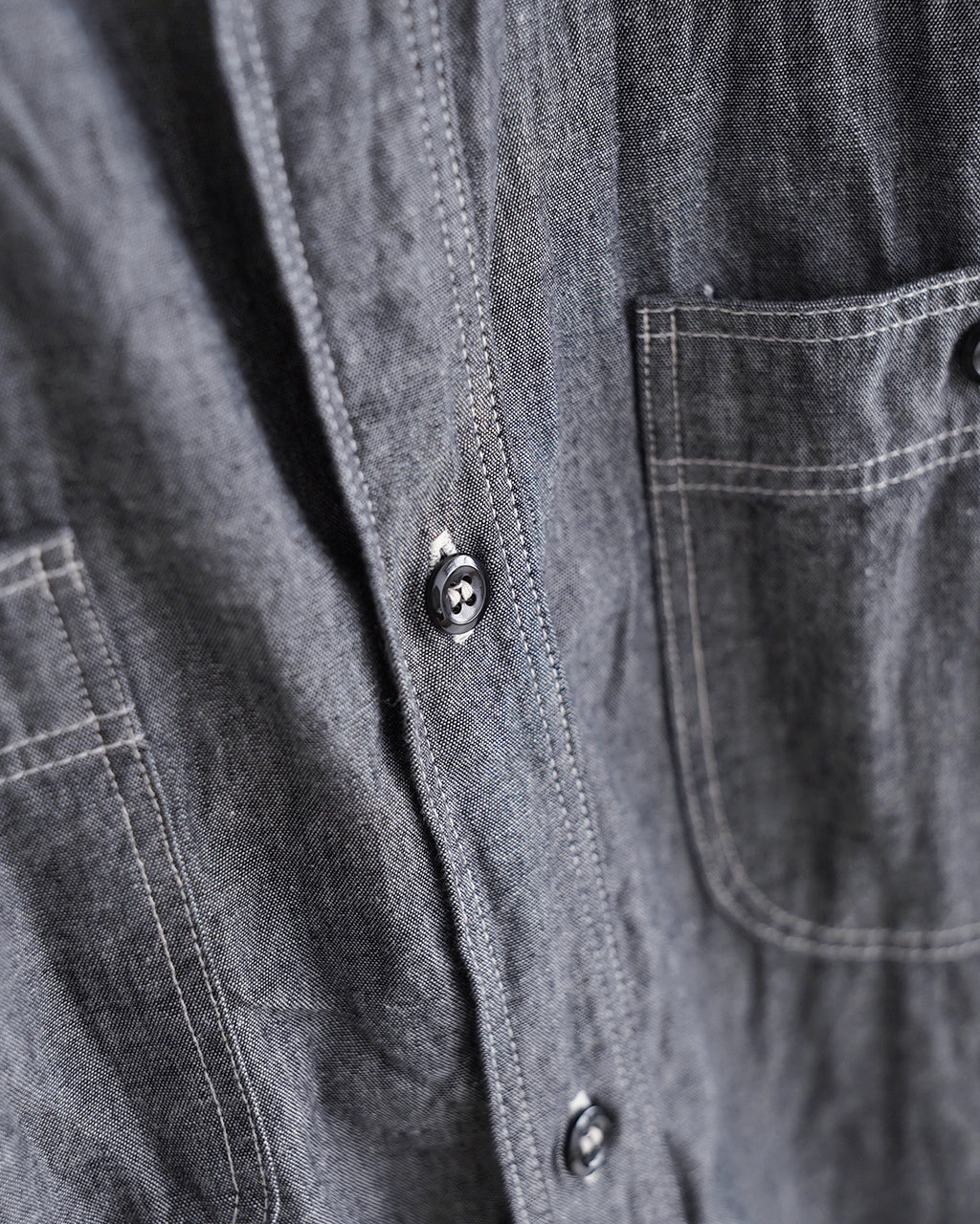 orSlow オアスロウ リラックスフィット ブラックシャンブレーワークシャツ | Crouka(クローカ)