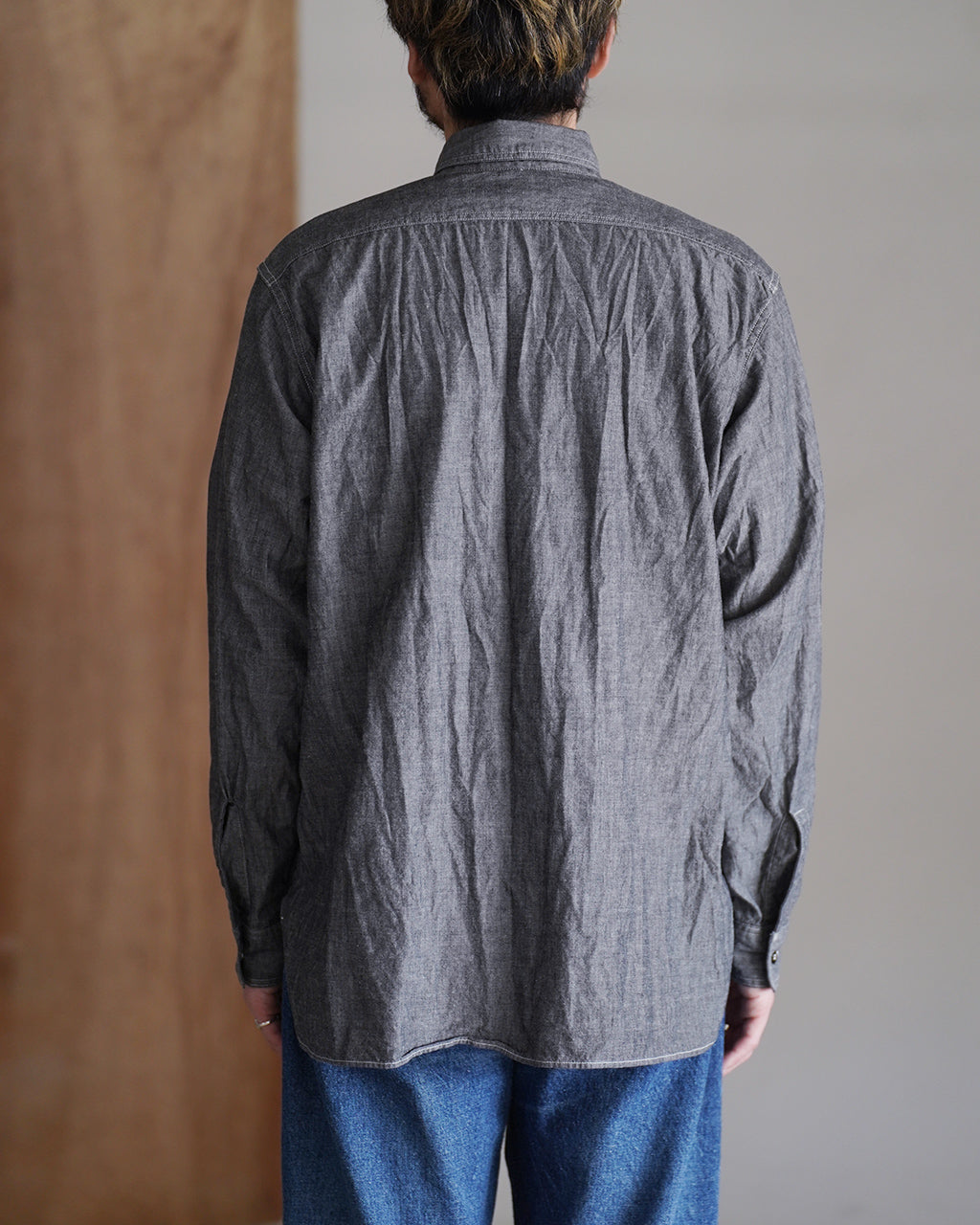 orSlow オアスロウ リラックスフィット ブラックシャンブレーワークシャツ | Crouka(クローカ)