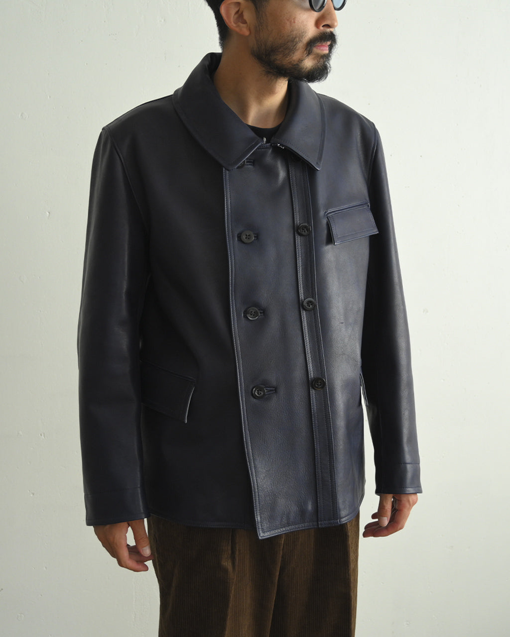【아울렛! 30 % OFF】 Outil UTI VESTE NEUCHATEL 더블 브레스트 가죽 재킷 OV-T016 송료 무료 정규 취급점