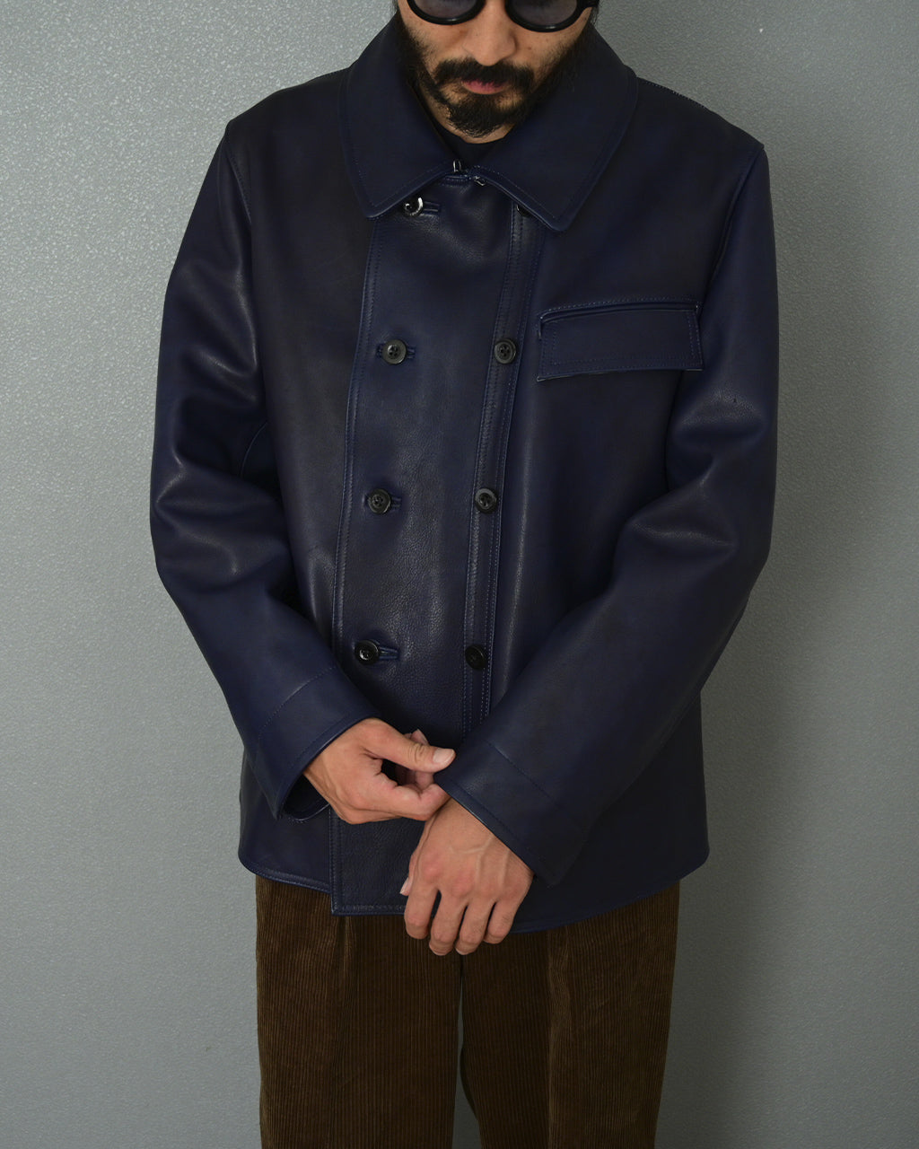 【아울렛! 30 % OFF】 Outil UTI VESTE NEUCHATEL 더블 브레스트 가죽 재킷 OV-T016 송료 무료 정규 취급점