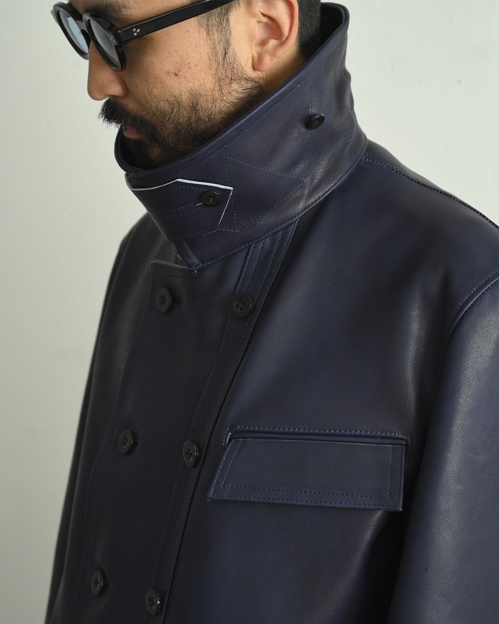 【아울렛! 30 % OFF】 Outil UTI VESTE NEUCHATEL 더블 브레스트 가죽 재킷 OV-T016 송료 무료 정규 취급점