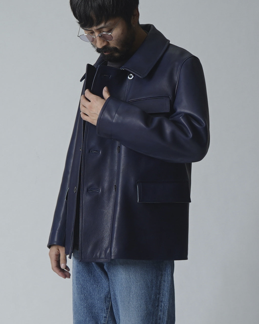 【아울렛! 30 % OFF】 Outil UTI VESTE NEUCHATEL 더블 브레스트 가죽 재킷 OV-T016 송료 무료 정규 취급점