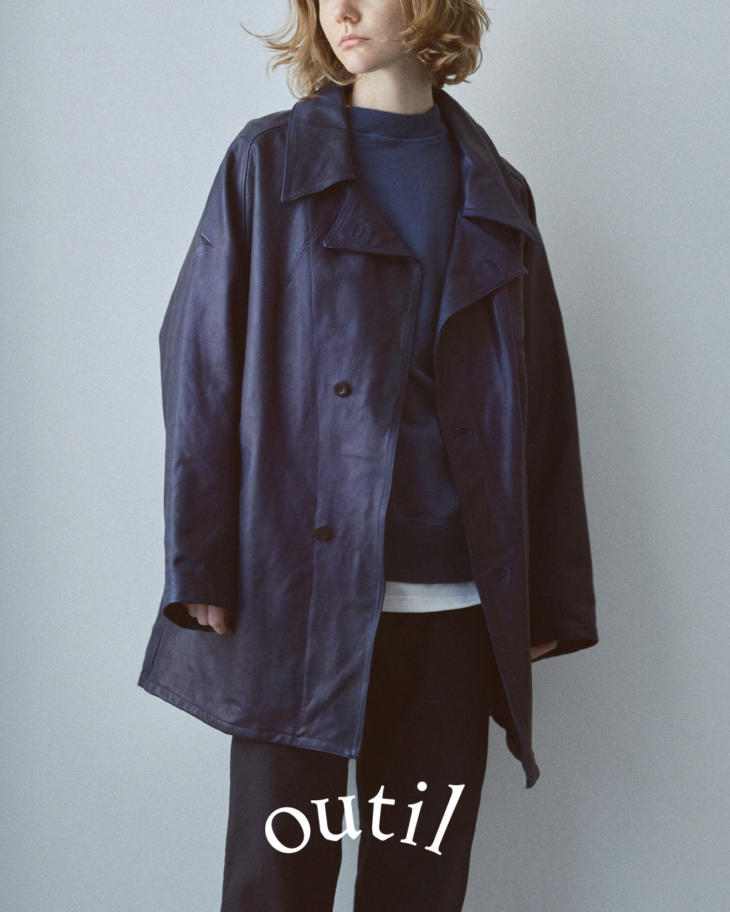 Outil 우티 레더 어비에이터 재킷 MANTEAU ARDES OV-T035 【무료우송】정규 취급점